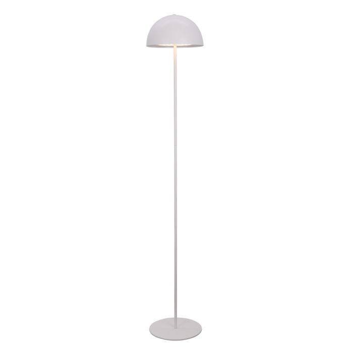 Retro floor lamp white, Douwe, 4W, dim to warm LED, with touch dimmer