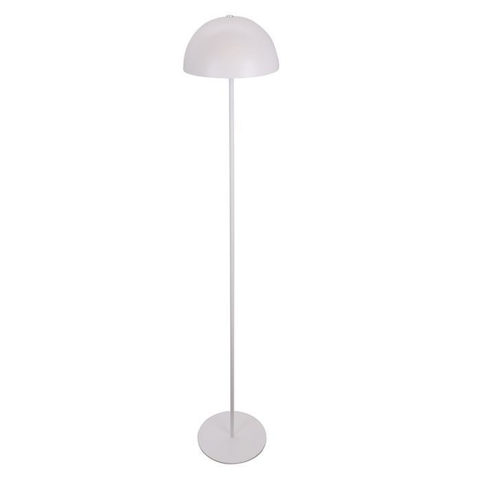 Retro floor lamp white, Douwe, 4W, dim to warm LED, with touch dimmer