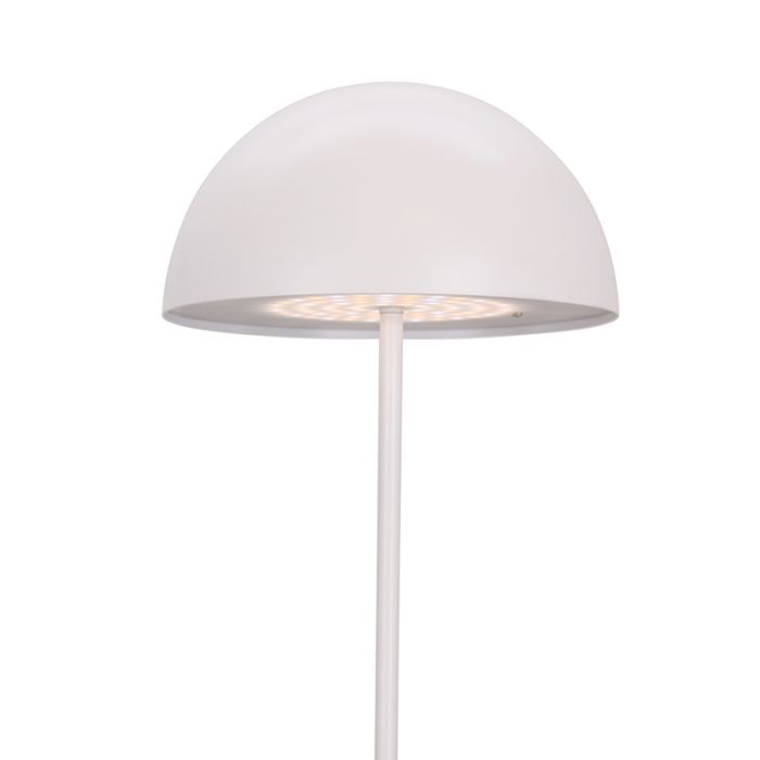 Retro floor lamp white, Douwe, 4W, dim to warm LED, with touch dimmer