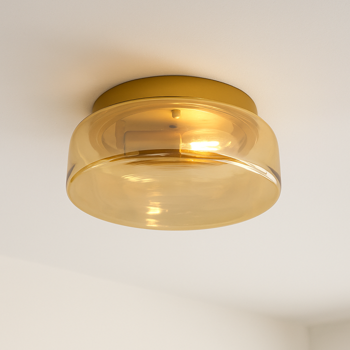 Design flush ceiling light amber, Byron