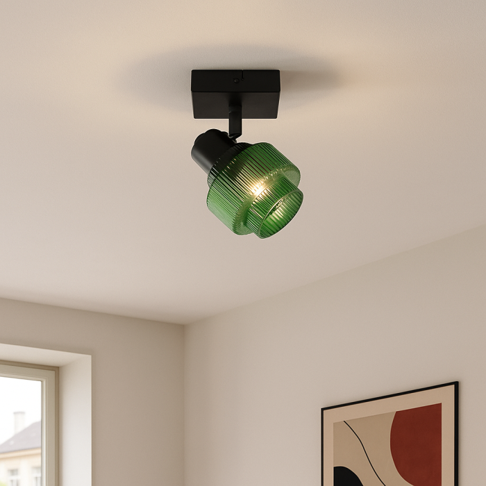 Retro ceiling spotlight green, Paris