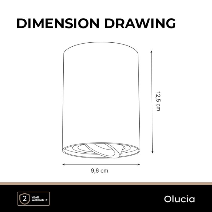 Metal surface mounted downlight brass, Onno
