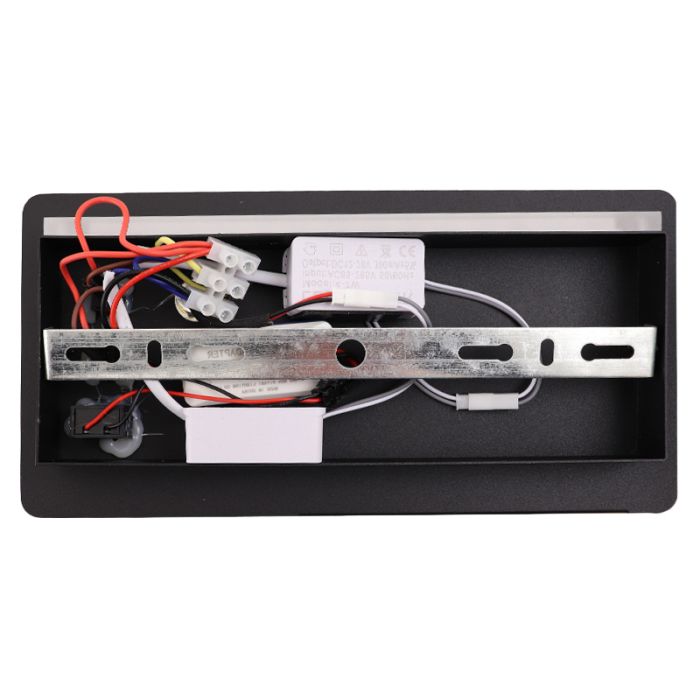 Modern wall light black, Stanley, 10W, 4000K LED, with switch