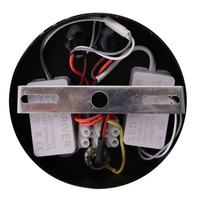 Modern wall light black, Robbie, 10W, 4000K LED, with switch