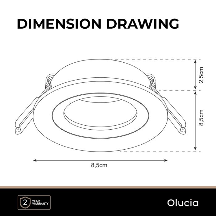 Metal recessed light brass, Scott