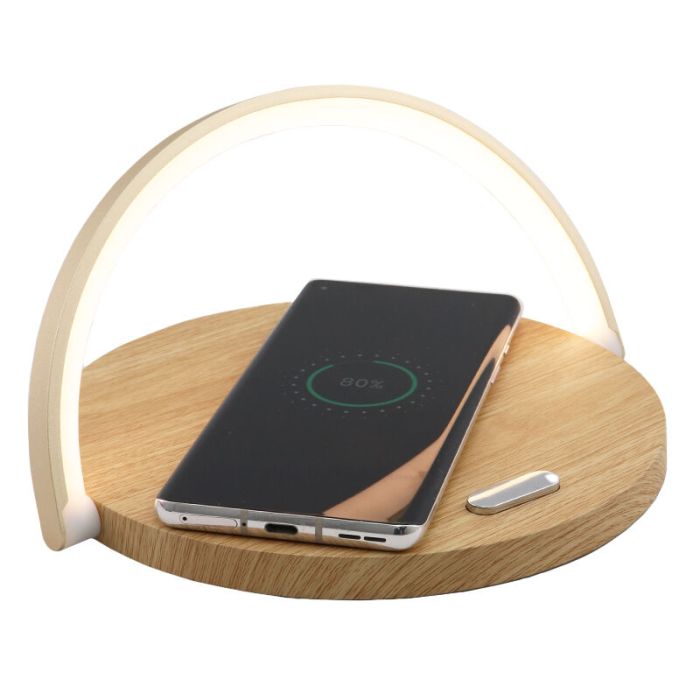 Wooden table lamp plastic, Erhan, 2W, 3000K LED, with switch