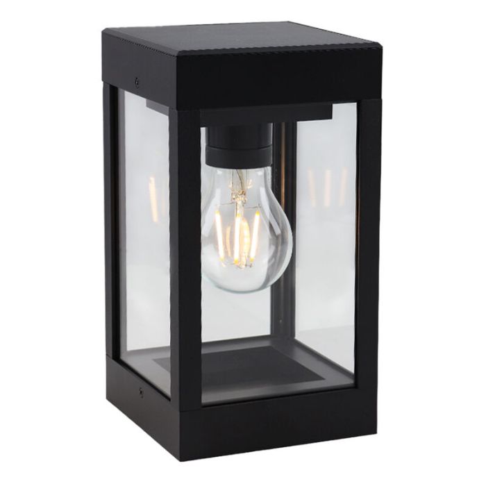 Black solar outdoor wall light plastic, Henk, IP65
