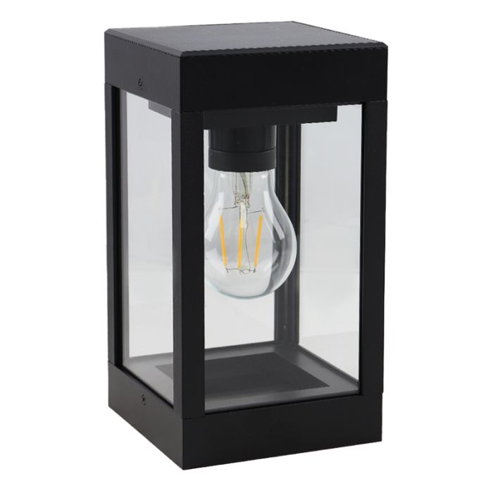 Black solar outdoor wall light plastic, Henk, IP65
