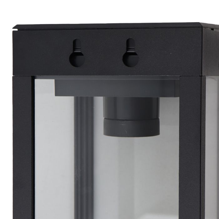 Black solar outdoor wall light plastic, Henk, IP65