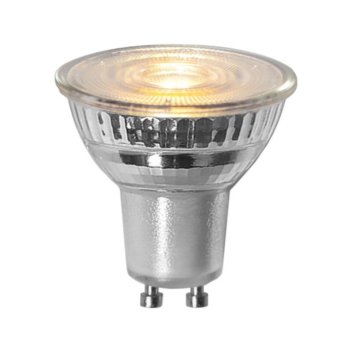 Dimmable GU10 LED light bulb, Atilla, transparent, 4,4w, 3000K