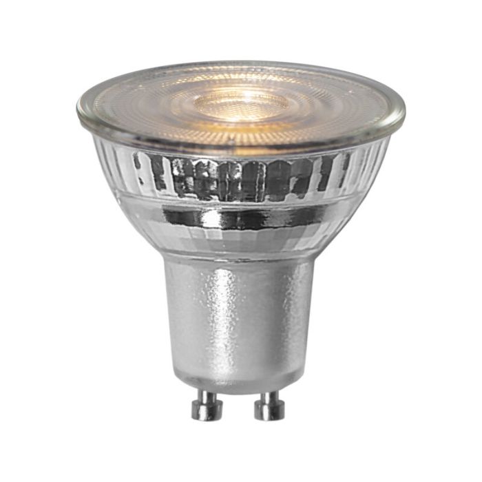 Dimmable GU10 LED light bulb, Atilla, transparent, 4,4w, 3000K