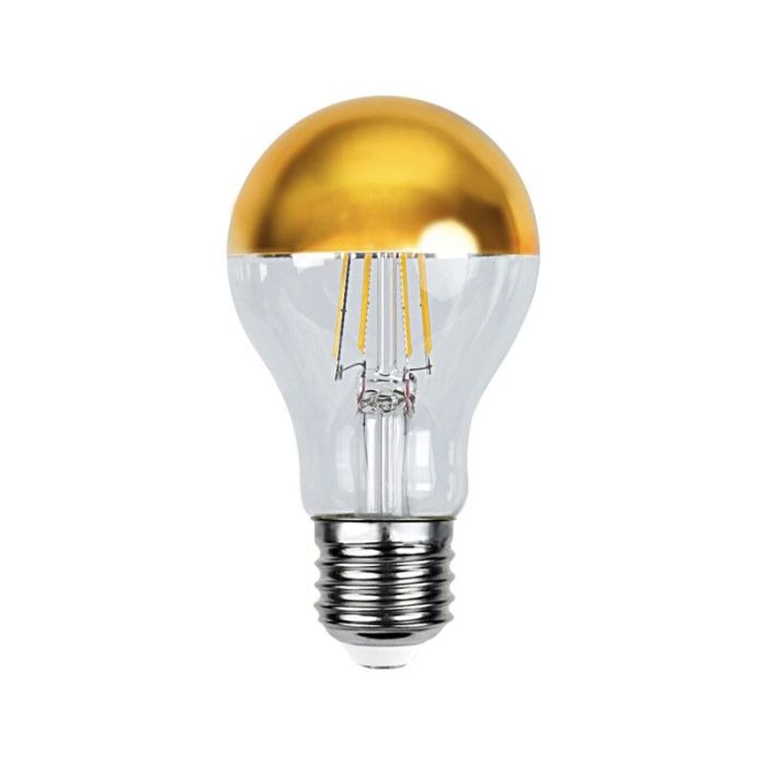 Dimmable E27 LED crown bulb Malik, gold, A60, 4,8W, 2700K, IP44