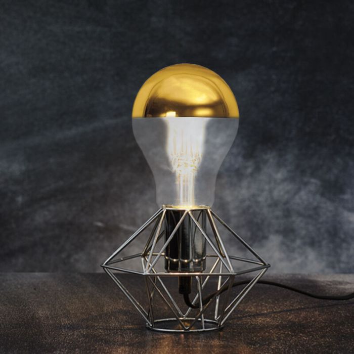 Dimmable E27 LED crown bulb Malik, gold, A60, 4,8W, 2700K, IP44