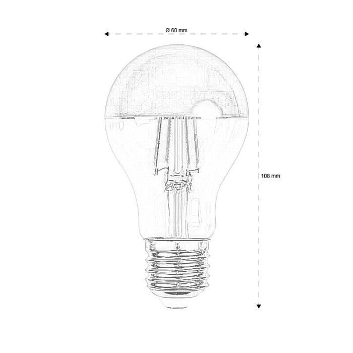 Dimmable E27 LED crown bulb Malik, gold, A60, 4,8W, 2700K, IP44