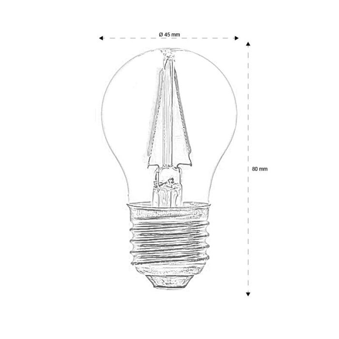 E27 (big) lamp holder Filament lamp Sjors, 1,5w 2200K (Extra atmospheric white) IP44
