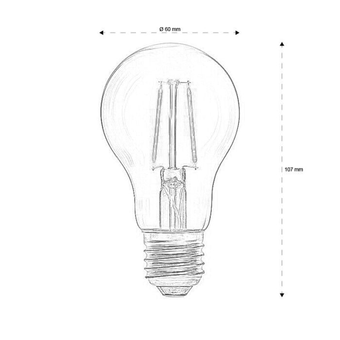 E27 (big) lamp holder Filament lamp Sebas, 1,6w 2200K (Extra atmospheric white) Ip44