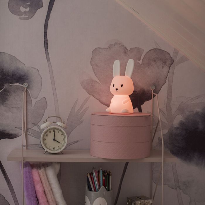Plastic kid's night light white, Bunny, 0,5W, RGBW LED, with switch