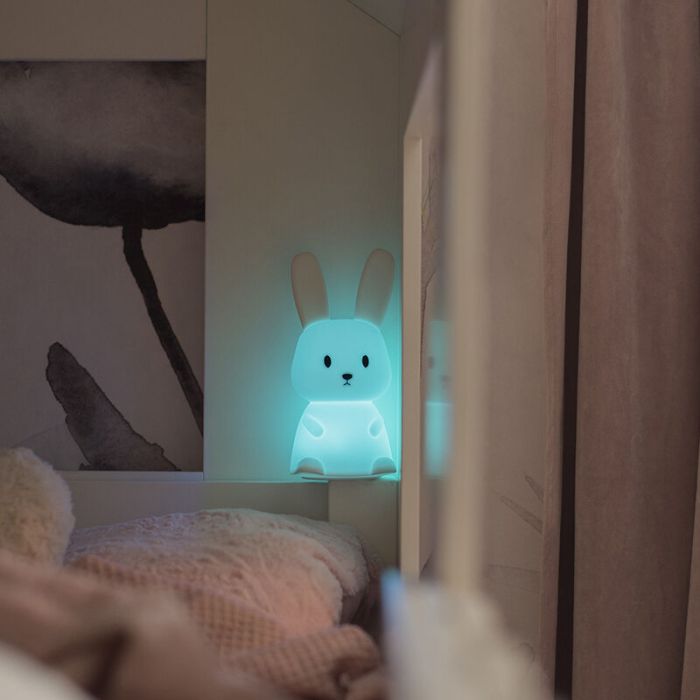 Plastic kid's night light white, Bunny, 0,5W, RGBW LED, with switch