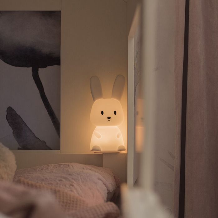 Plastic kid's night light white, Bunny, 0,5W, RGBW LED, with switch