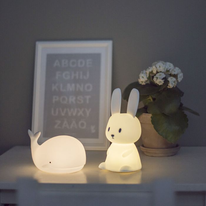 Plastic kid's night light white, Bunny, 0,5W, RGBW LED, with switch