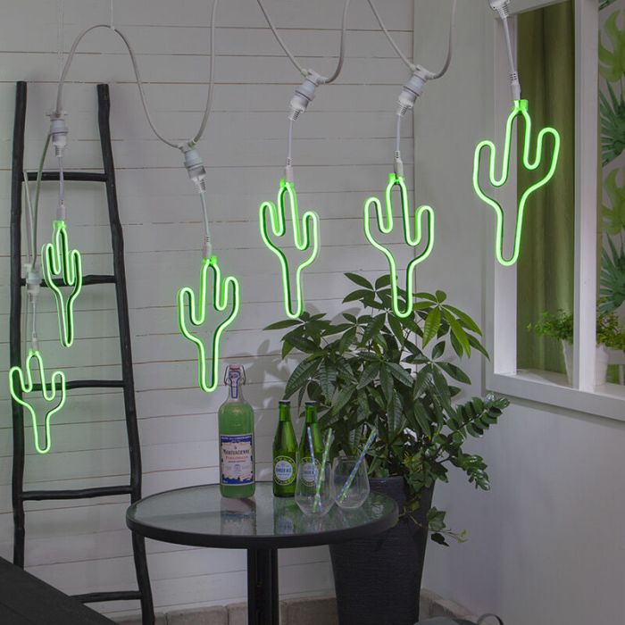 Plastic LED string light bulb green, Cactus, IP44