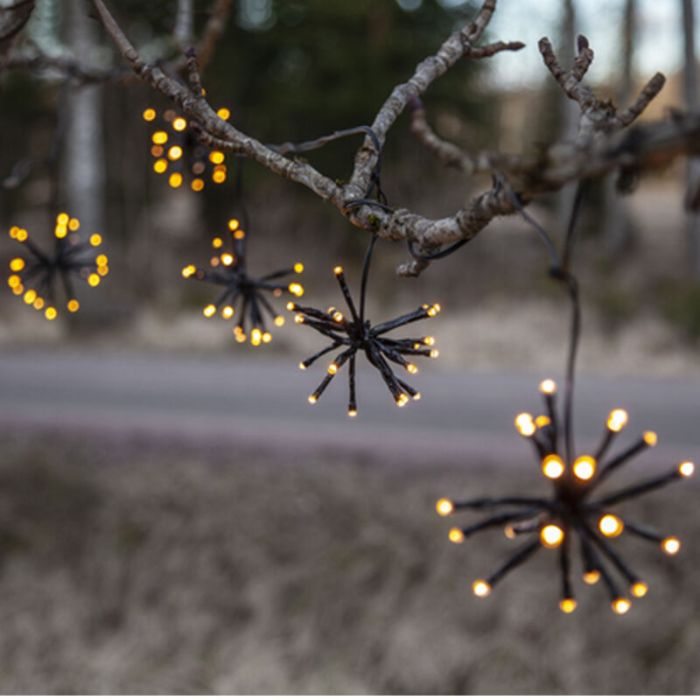 Plastic Christmas light black, 3,1W, 2200K LED, IP44