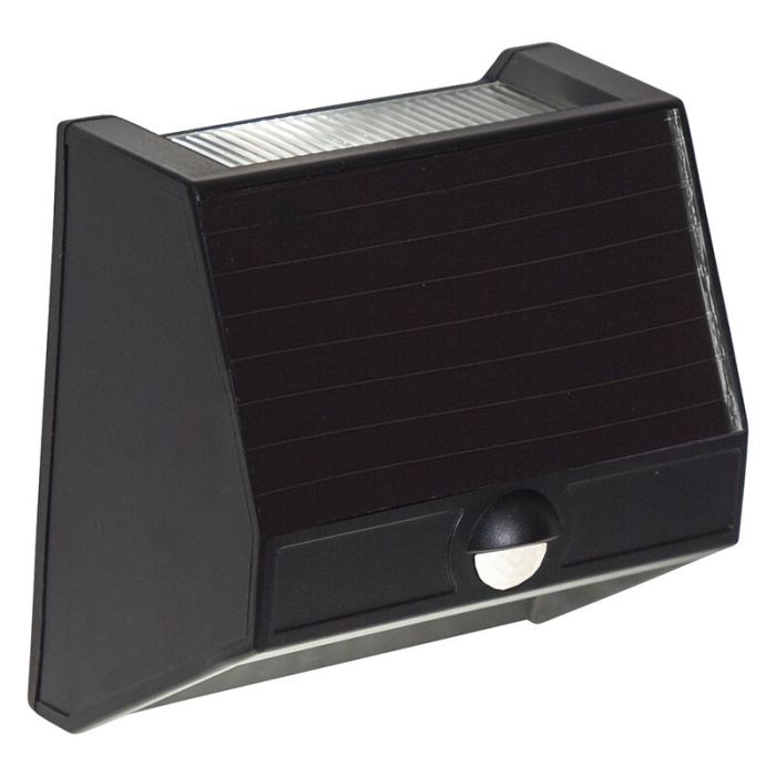 Plastic solar outdoor wall light black, Amier, 0,06W, 5000K LED, IP44