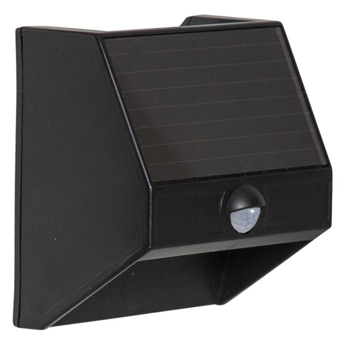 Plastic solar outdoor wall light black, Amier, 0,06W, 5000K LED, IP44