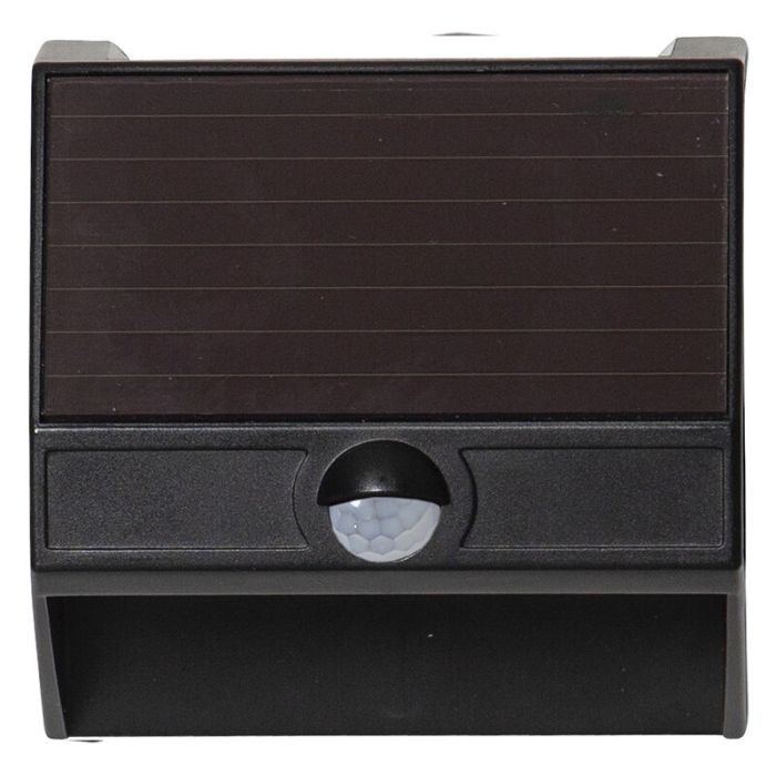 Plastic solar outdoor wall light black, Amier, 0,06W, 5000K LED, IP44