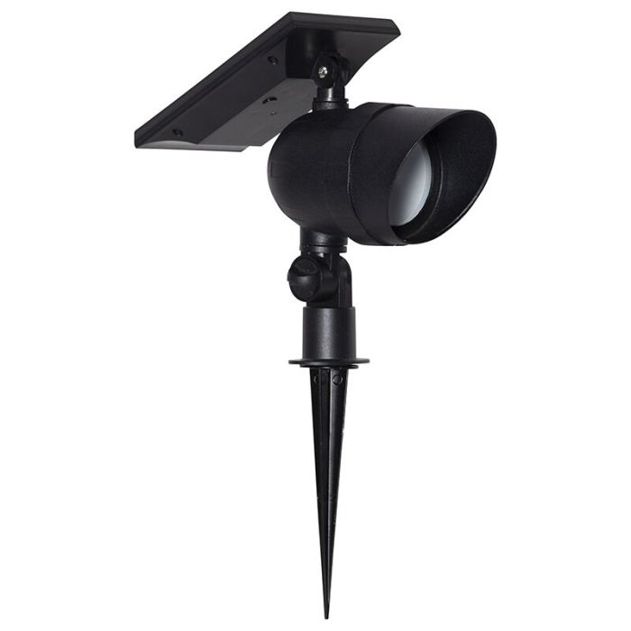 Aluminium solar garden spike light black, Ancilla, 0,064W, 3000K LED, IP44
