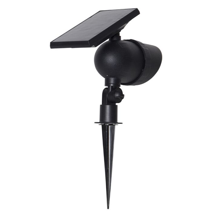 Aluminium solar garden spike light black, Ancilla, 0,064W, 3000K LED, IP44