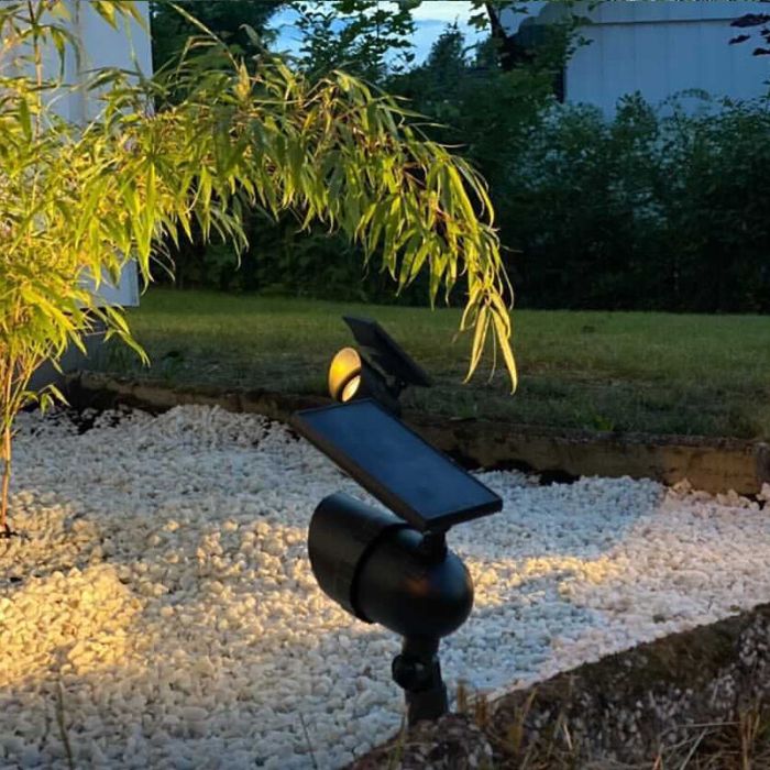 Aluminium solar garden spike light black, Ancilla, 0,064W, 3000K LED, IP44