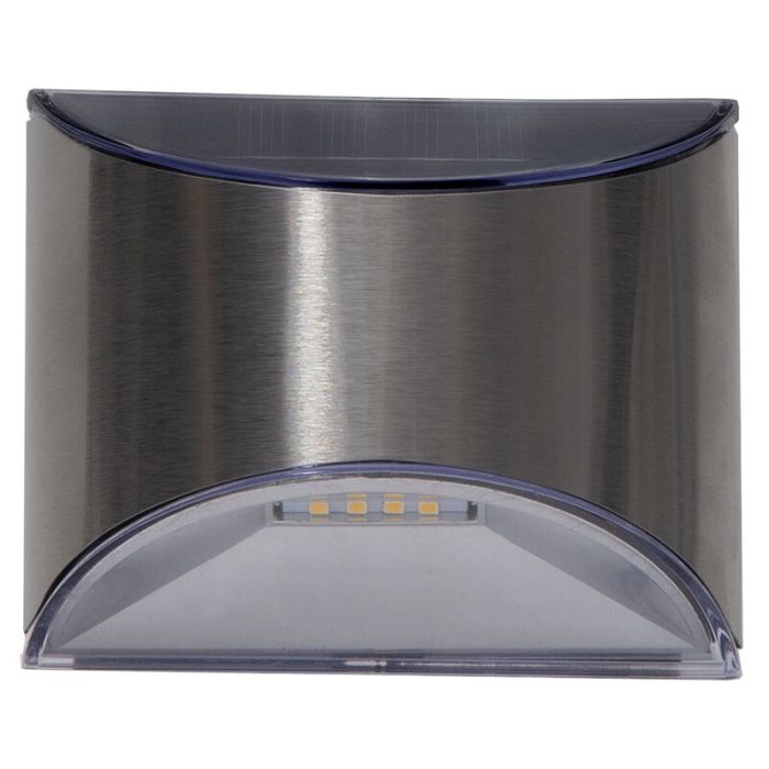 2-pack solar wall lights Amier, Silver, with twilight sensor