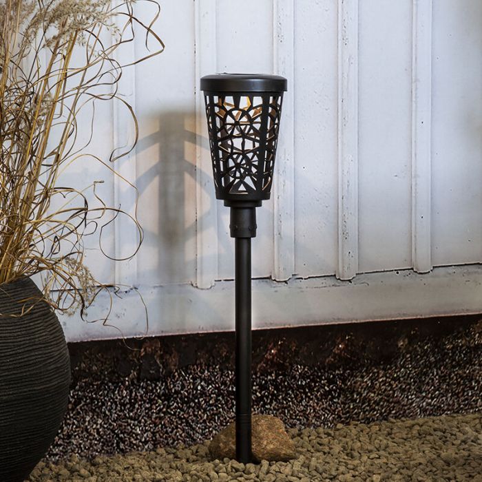 Plastic solar garden spike light black, Amresh, 0,03W, 3000K LED, IP44