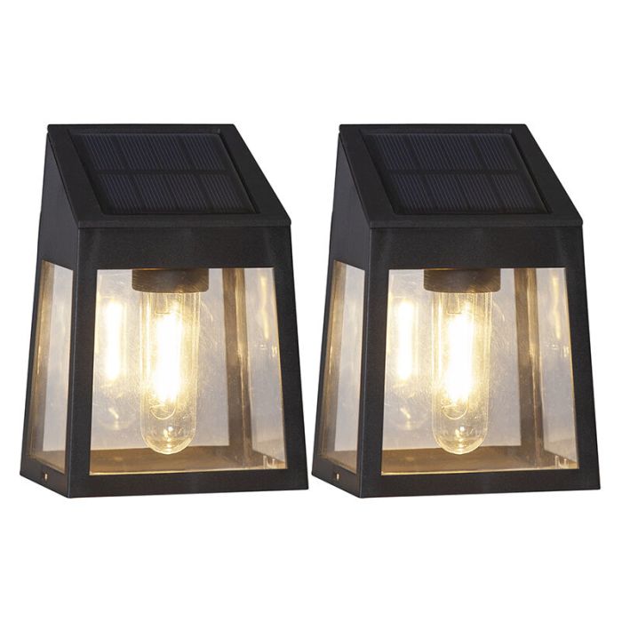 2-pack modern solar lights Amro, black