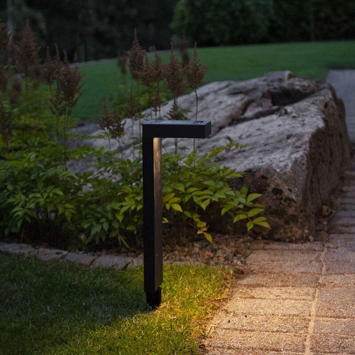 Modern solar garden spike light black, Anandi, 0,06W, 3000K LED, IP44