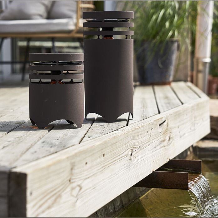 Plastic outdoor table lamp brown, Aidan, 0,3W, 3000K LED, IP44