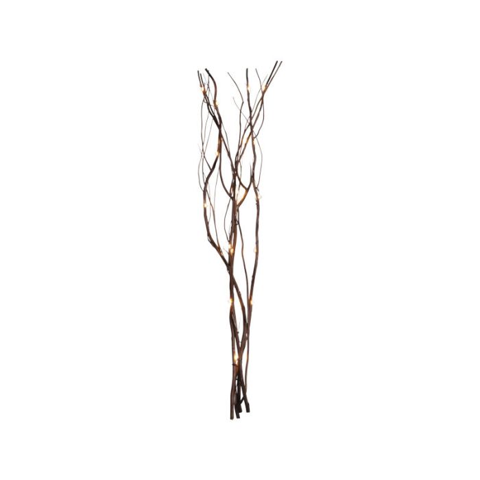Brown willow branches with lighting, 60cm high, on battery