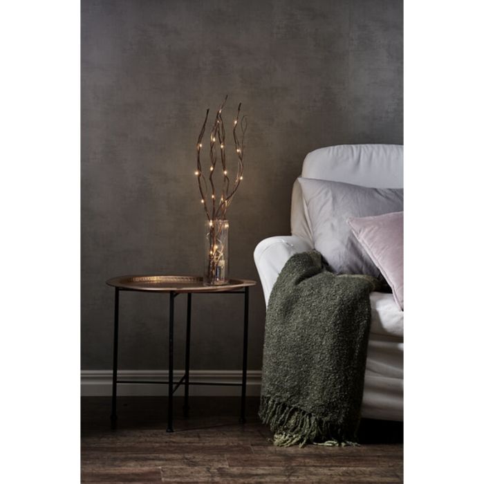 Brown willow branches with lighting, 60cm high, on battery