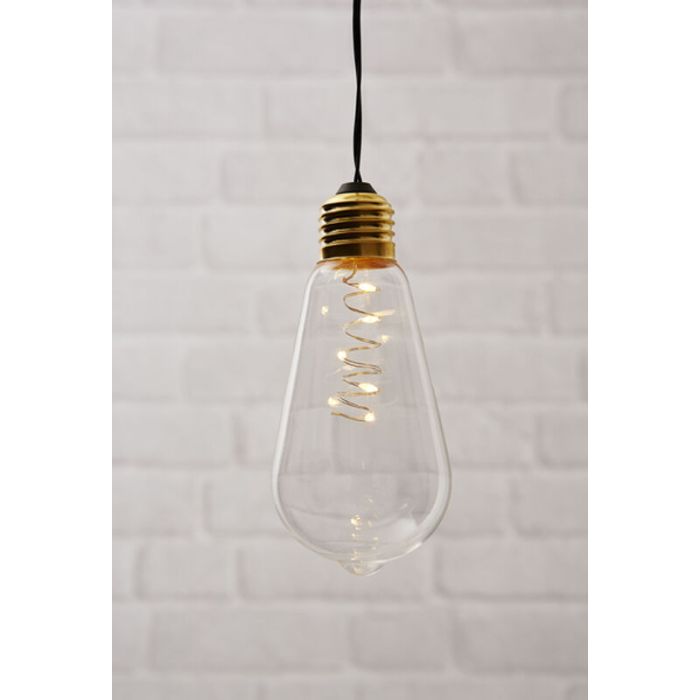 Transparent Edison lamp, on battery