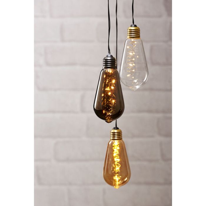 Transparent Edison lamp, on battery