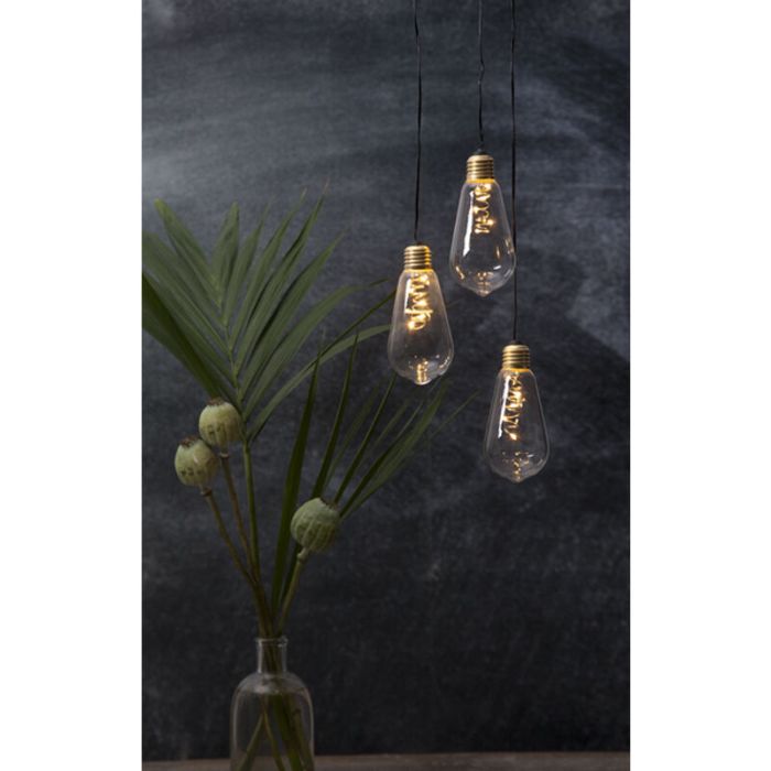 Transparent Edison lamp, on battery