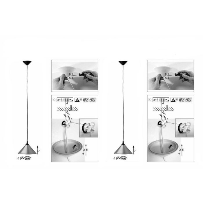 Plastic pendant light grey, Brit