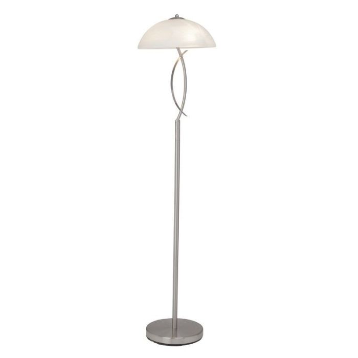 Glass floor lamp chrome, Ishara, with switch