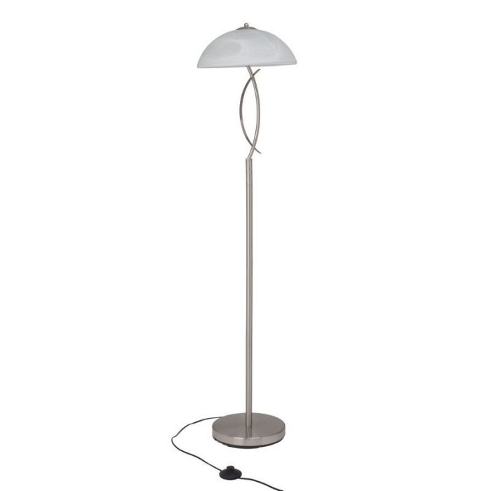 Glass floor lamp chrome, Ishara, with switch