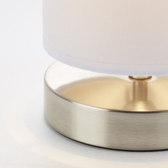 Fabric table lamp white, Merinde, with switch