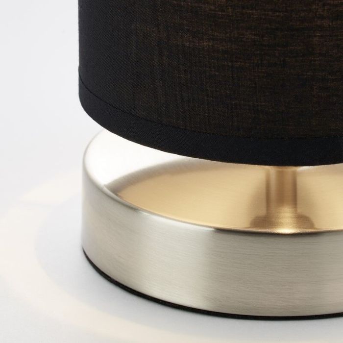 Fabric table lamp black, Merinde, with switch