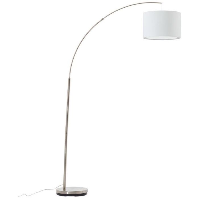 Fabric arc floor lamp white, Merinde, with switch