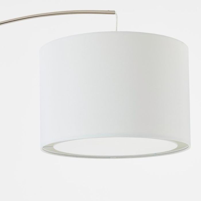 Fabric arc floor lamp white, Merinde, with switch