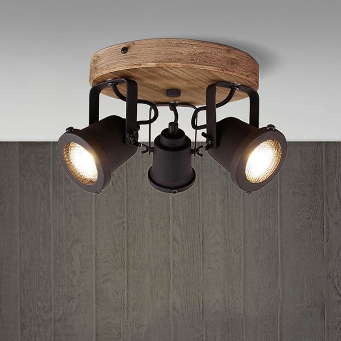 Wood ceiling spotlight brown, Jantina